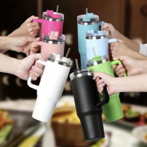 Premium Simple Tumbler 40oz – Elegant Stainless Steel Hot & Cold Cup (Random Color) - Image 3