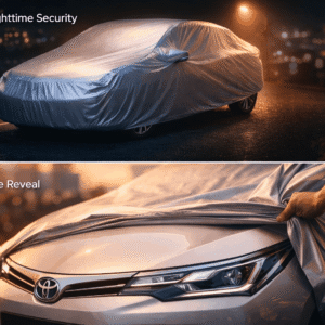 Toyota Corolla (2006–2023) Silver Parachute Car Top Cover – Waterproof, Dustproof, Heat Resistant Full Body Protection - Image 1