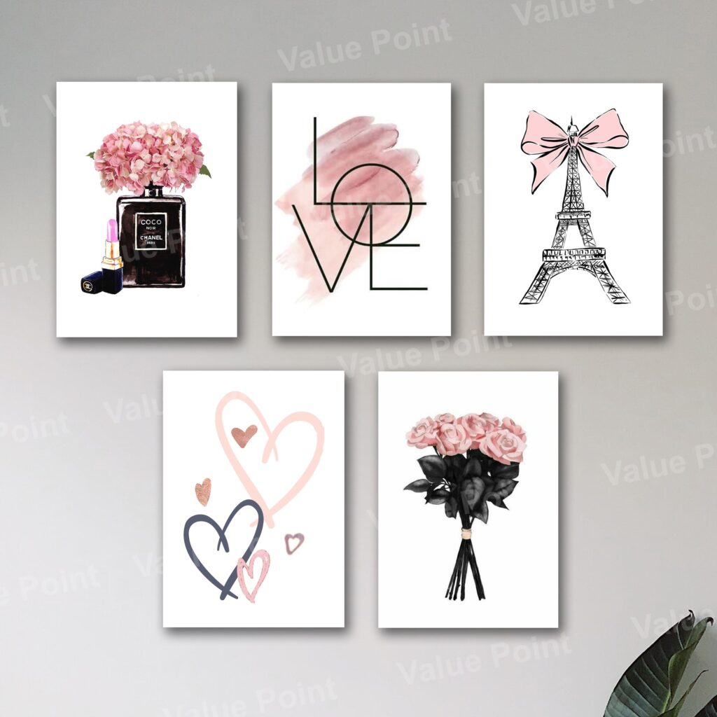 Set of 5 Premium Wall Art Photo Tiles – Modern Home Decor Sets 8x11