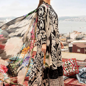 Elegant 3 Piece Embroidered Lawn Suit with Digital Print & Printed Chiffon Dupatta – Unstitched Summer Collection - Image 4