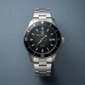 Premium Men's Stainless Steel Quartz Watch – Classic Dial Luxury Business Watch with Date Display ~ Without Box - Image 2
