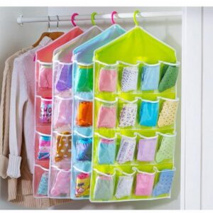 16-Pocket Multifunction Hanging Storage Bag | Door & Wall Mounted Closet Organizer | Random Colour - Image 2