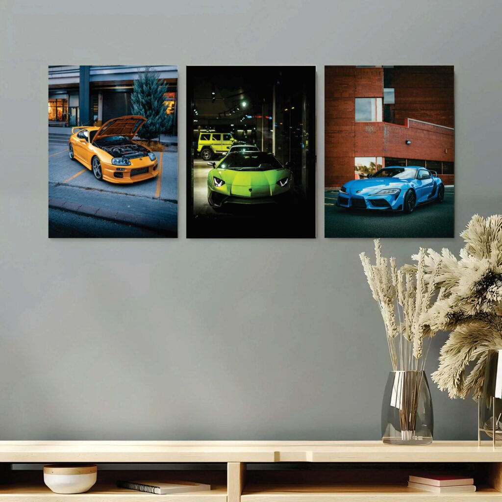 Set of 3 Premium Wall Art Photo Tiles – Modern Home Decor Sets 8x11