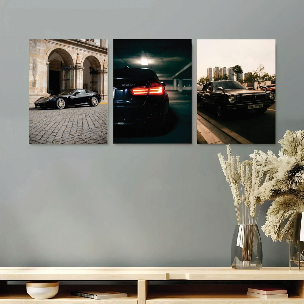 Set of 3 Premium Wall Art Photo Tiles – Modern Home Decor Sets 8x11