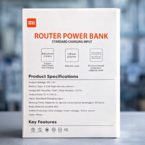 Mi Router Power Bank UPS – 12V/9V WiFi Router Backup Battery for PTCL, StormFiber & Fiber Modems (Without Adapter) - Image 1
