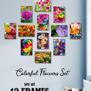 Colourful Flower Frames 12 Pcs Set Wooden Sticky Tiles 5x7 Inches Easy Mountingoden Sticky Tiles 5x7 Inches Easy Mounting12 Pcs Set 5x7 Inches Easy Mounting 5x7 Inches Easy Mountingen Sticky Tiles 5x7 Inches Easy Mounting - Image 1
