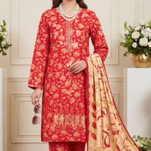 Aneela’s Premium Embroidered Lawn 3PC Unstitched Suit with Printed Dupatta - Image 1