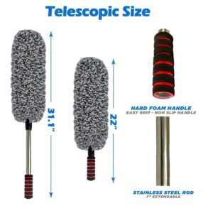 Premium Microfiber Car Duster Kit with Telescopic Handle – Scratch-Free Interior & Exterior Cleaning Brush for Cars, SUVs, Trucks & Home Use - Image 4