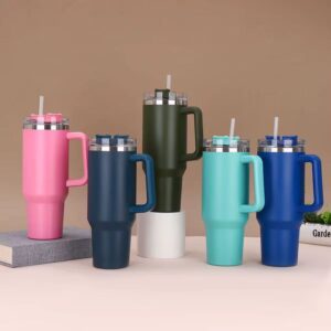 Premium Simple Tumbler 40oz – Elegant Stainless Steel Hot & Cold Cup (Random Color) - Image 1