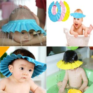 Baby Shower Cap With Stopper | Silicon Baby Shower Cap | Soft & Safe Material  | Random Color - Image 1