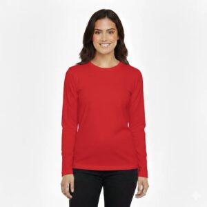 Basic Round Neck Full Sleeves T-Shirt For Women – Soft & Comfortable Casual Wear (Random Color) - Image 5