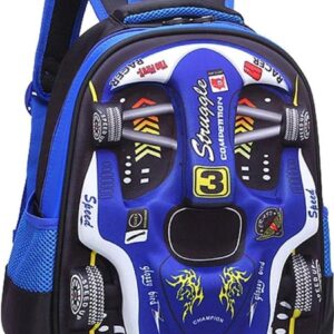Kids Racing Car Nylon Backpack | Lightweight School Bag for Boys & Girls | Durable Travel & Casual Backpack - Image 3