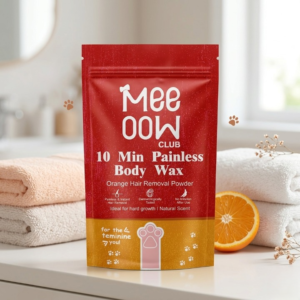 Meeoow Club 10 Min Painless Body Wax – Orange Hair Removal Powder for Smooth Skin - 100g - Image 1