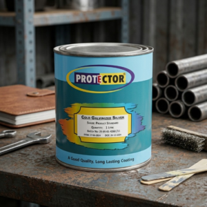 PROTECTOR  Anti Rust Zinc Coating Spray Color (Cold Galvanized Silver Paint 1 Liter) - Image 2
