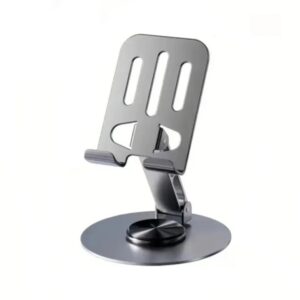 ZY034 Adjustable Desktop Mobile Phone Holder | Premium ABS Metal Biaxial Bracket Stand | 360 Degree Rotating Universal Table Mount - Grey - Image 4
