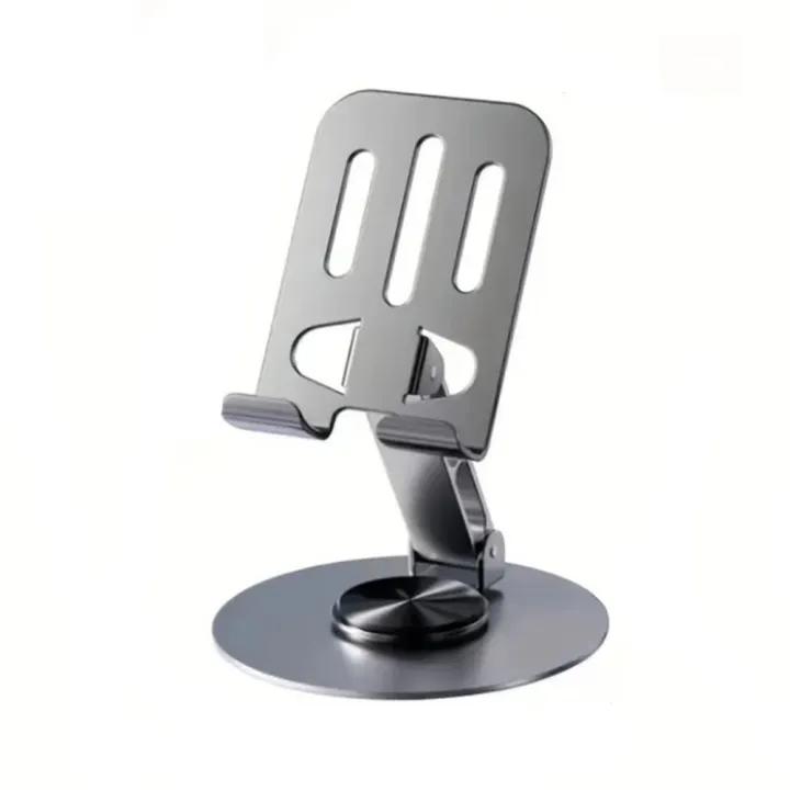 ZY034 Adjustable Desktop Mobile Phone Holder | Premium ABS Metal Biaxial Bracket Stand | 360 Degree Rotating Universal Table Mount - Grey - Image 4