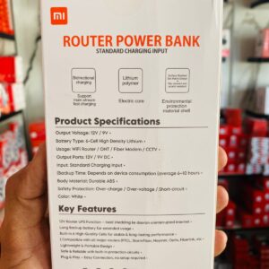 Mi Router Power Bank UPS – 12V/9V WiFi Router Backup Battery for PTCL, StormFiber & Fiber Modems (Without Adapter) - Image 4