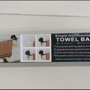 Simple Multifunctional Towel Bar | No-Drill Wall Mounted Bathroom Organizer | Strong Load-Bearing 10kg | 50cm - Image 5