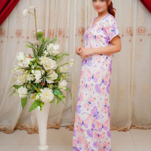 Bliss Beam 3 Piece Imported Jersey Interlock Printed Nighty Panty And Poni Set Free Size For Women - Image 1