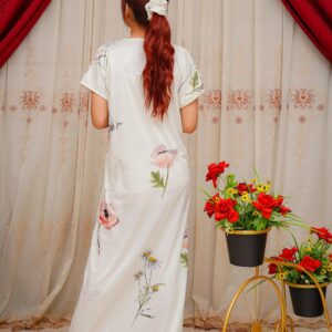 Blush Haven 3-Piece Nightwear Set - 1 Nighty, 1 Panty, 1 Poni - Free Size Premium Imported Jersey Interlock Digital Print - Image 1