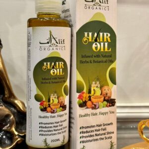 Alif Organics Natural Hair Oil | Infused with Herb & Botanical Oils | Promotes Growth & Reduces Hair Fall | 200ML - Image 1