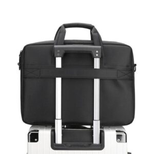 Premium 17-Inch Oxford Fabric Laptop Bag – Spacious Plain Black Waterproof Office Messenger Briefcase - Image 3