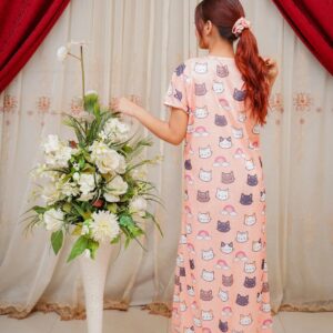Starry Haze 3 Piece Nightwear Set for Women – Free Size Soft Jersey Interlock Nighty with Panty & Poni - Image 2