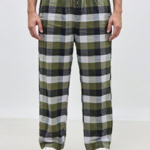 Men Casual Wear Cotton Drawer Trouser Checked Style Comfortable Soft Fabric Elastic Waist Daily Wear - Image 1
