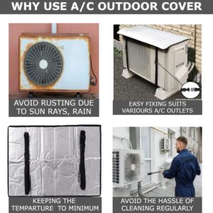 AC Outdoor Unit Sunshade Cover 3mm – Silver Foil Reflective Heat Shield & Dust Protector for Air Conditioner External Units With Clip - Image 4