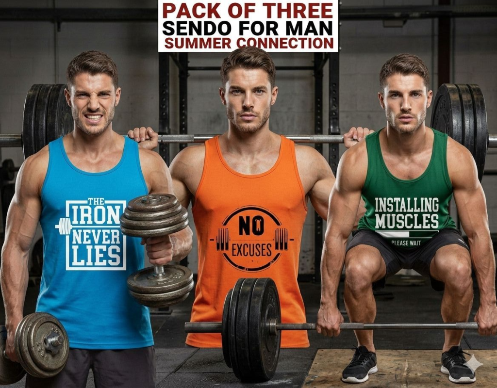 3 PCs of Men's Summer Cotton Sando Vest Sleeveless Tank Top Breathable Soft Lightweight Casual Gym Sports Innerwear Comfortable