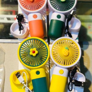 Fresh Breeze Moe Handheld Electric Fan – Cute Fruit Design Portable Mini Desk Fan with USB Charging & Detachable Base - Large Size - Random Color - Image 4