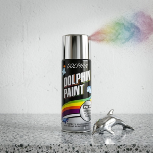 Dolphin Chrome Silver Spray Paint 300ml – High Shine Metallic Finish Spray - Image 1