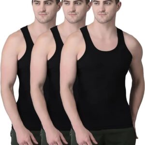 Pack of 3 Men's Cotton Banyan Vest – Soft, Breathable & Comfortable Daily Wear Undershirts for Men - Image 1