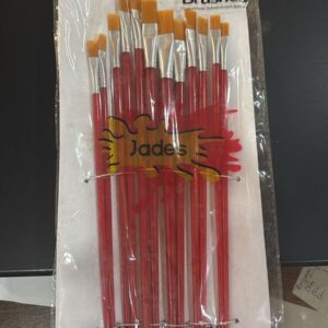 Writing Brush Set 12 Pcs Plastic Handle Flat Tip Brushes For Acrylic Oil And Watercolor Painting - Image 4