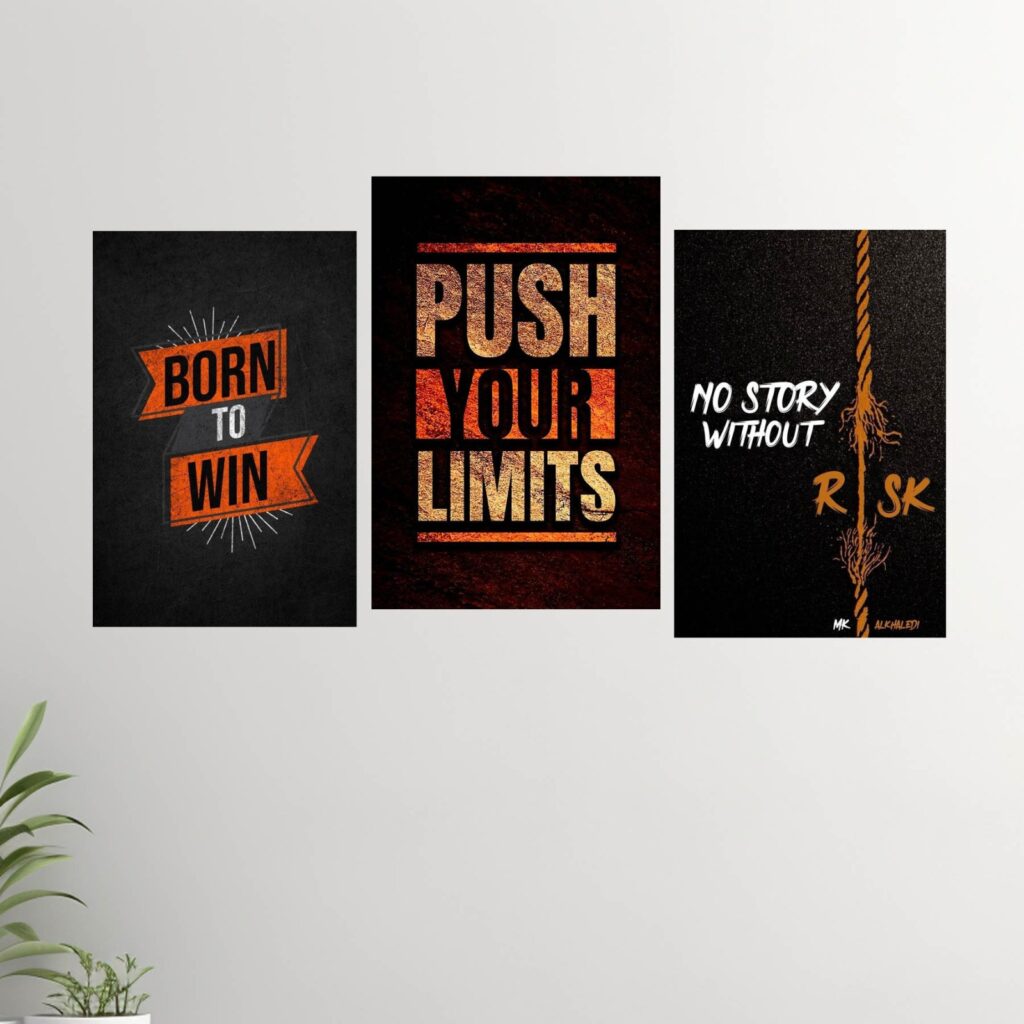 Set of 3 Decorative Wall Art MDF Wall Fame 8x11 Inches with Double Tape Included