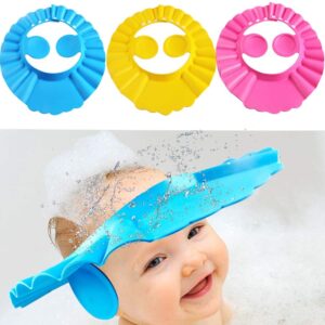 Baby Shower Cap With Stopper | Silicon Baby Shower Cap | Soft & Safe Material  | Random Color - Image 3