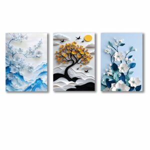 Set of 3 Premium Wall Art Photo Tiles – Modern Home Decor Sets 8 X 11 - Image 2