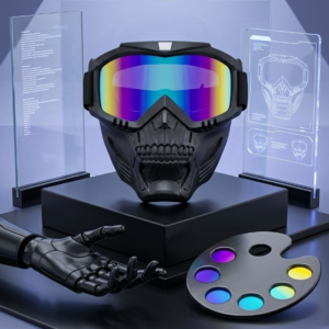Premium Skull Goggles Mask – Full Face Tactical Protection for Bikers (Multi-Color Iridium Lens) - Image 4