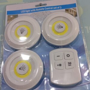 Pack of 3 LED Remote Control Lights – Tap Lights with Self Adhesive for Cabinet, Wardrobe & Kitchen ~ Cell Operated - Image 5