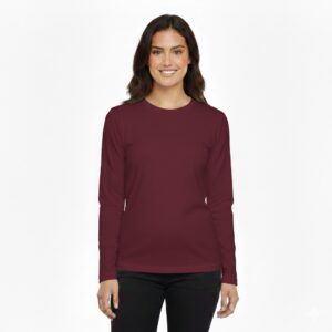 Basic Round Neck Full Sleeves T-Shirt For Women – Soft & Comfortable Casual Wear (Random Color) - Image 1