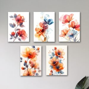Set of 5 Premium Wall Art Photo Tiles – Modern Home Decor Sets 8x11 - Image 1