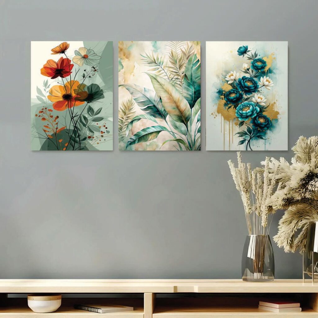 Set of 3 Premium Wall Art Photo Tiles – Modern Home Decor Sets