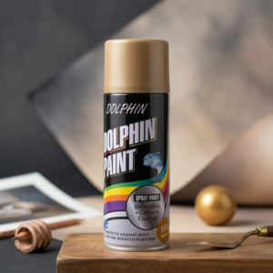 Dolphin Chrome Gold Spray Paint 300ml – High Shine Metallic Finish Spray - Image 3