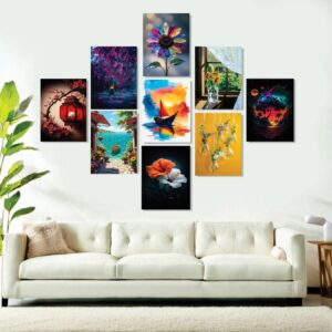 Set of 9 Premium Wall Art Photo Tiles – Modern Home Decor Sets 8x11 - Image 1