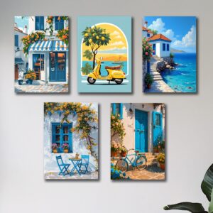 Set of 5 Premium Wall Art Photo Tiles – Modern Home Decor Sets 8x11 - Image 1