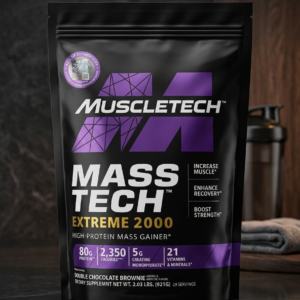 Muscletech Mass Tech Xtreme 2000 Mass Gainer Powder – 2.03 lbs High-Calorie Muscle Builder Supplement - Image 1