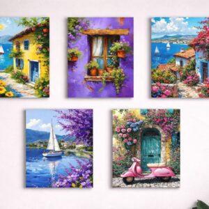 Set of 5 Premium Wall Art Photo Tiles – Modern Home Decor Sets 8x11 - Image 1