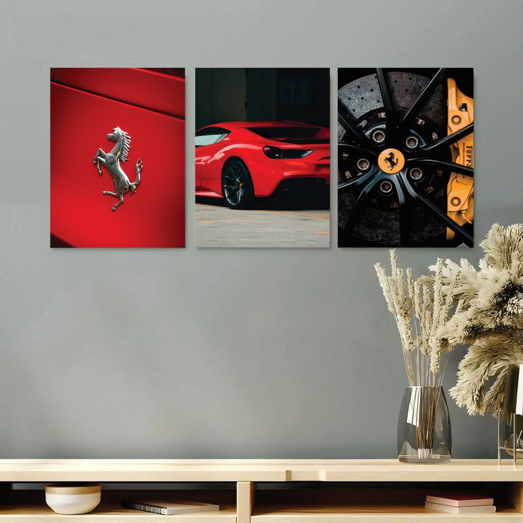 Set of 3 Premium Wall Art Photo Tiles – Modern Home Decor Sets 8x11