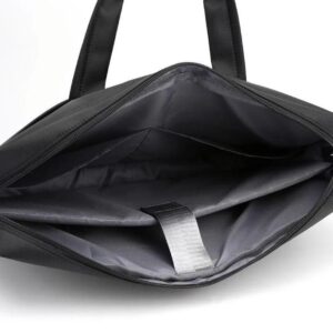 Premium 17-Inch Oxford Fabric Laptop Bag – Spacious Plain Black Waterproof Office Messenger Briefcase - Image 4