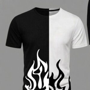 Stylish Printed Summer Track Suit for Men – Casual Loose Fit Long Sleeve T-Shirt & Pants Set - Image 1